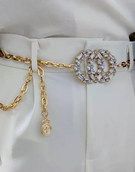 Crystal Gold Chain Belt